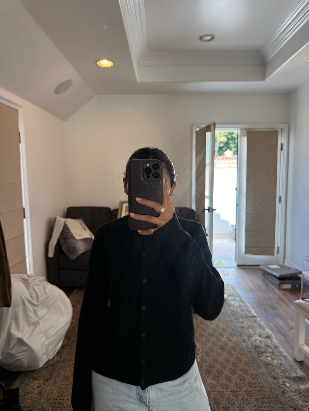 H&M Black Button-Up Cardigan Sweater
